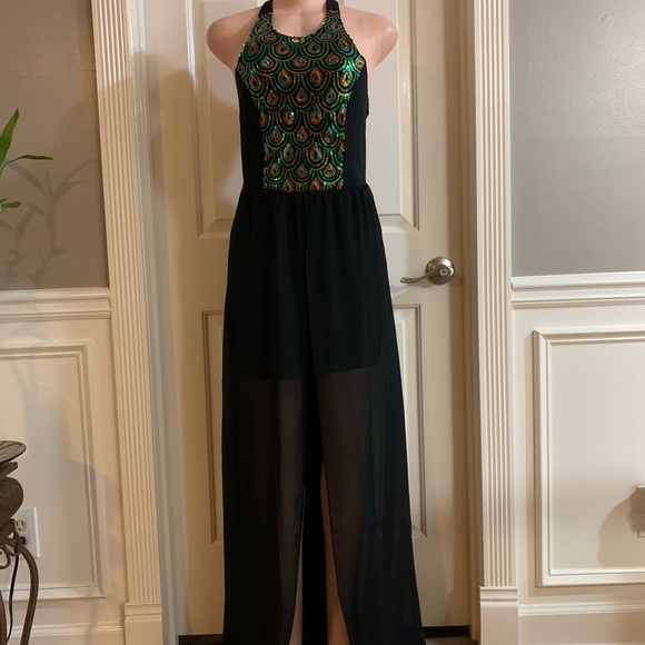 Women’s junior halter black dress size (M) - Picture 2 of 12